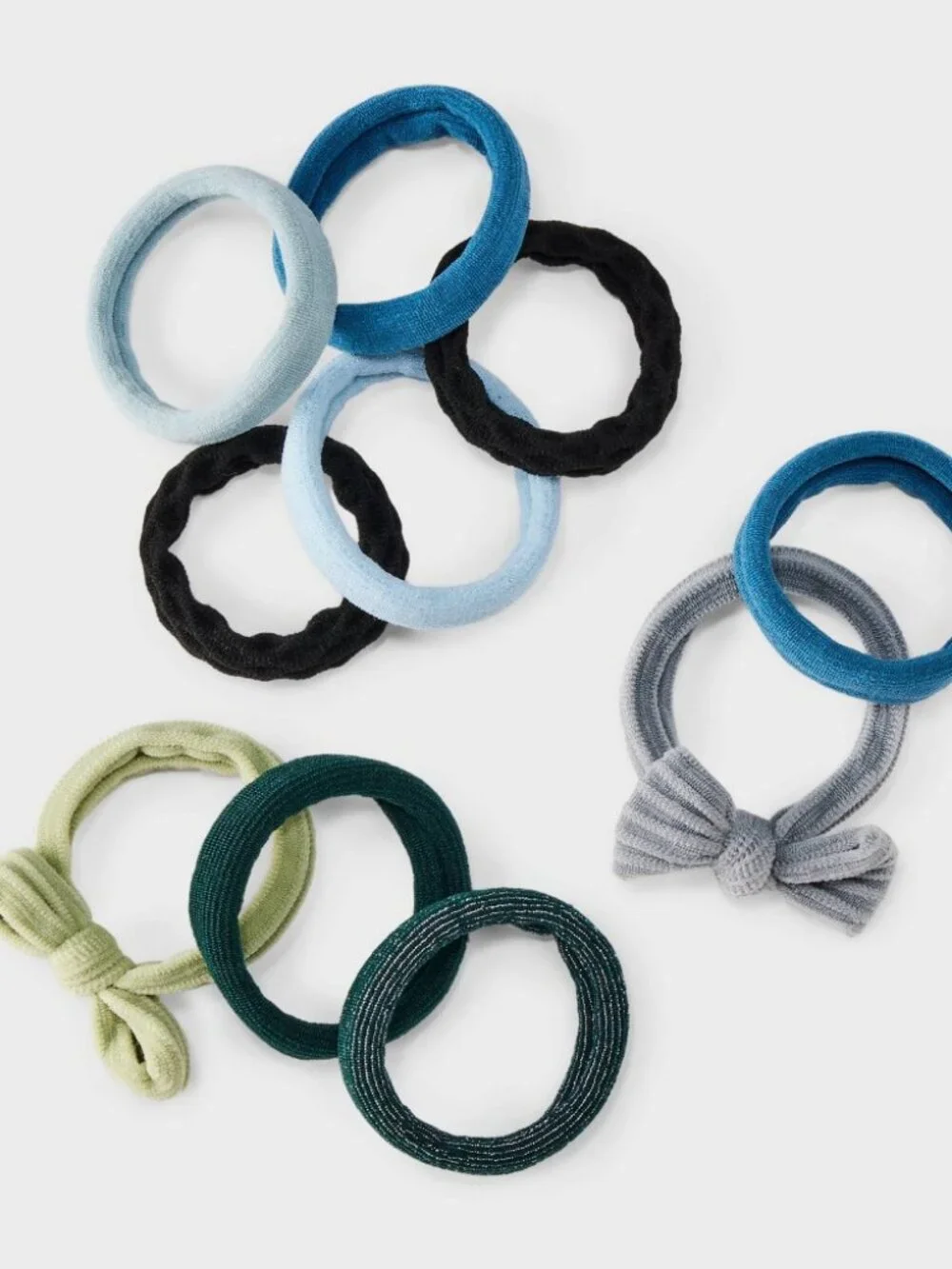 Pony Holder Bow Hair Elastic Set 10pc - a New Day™ Blue/Black